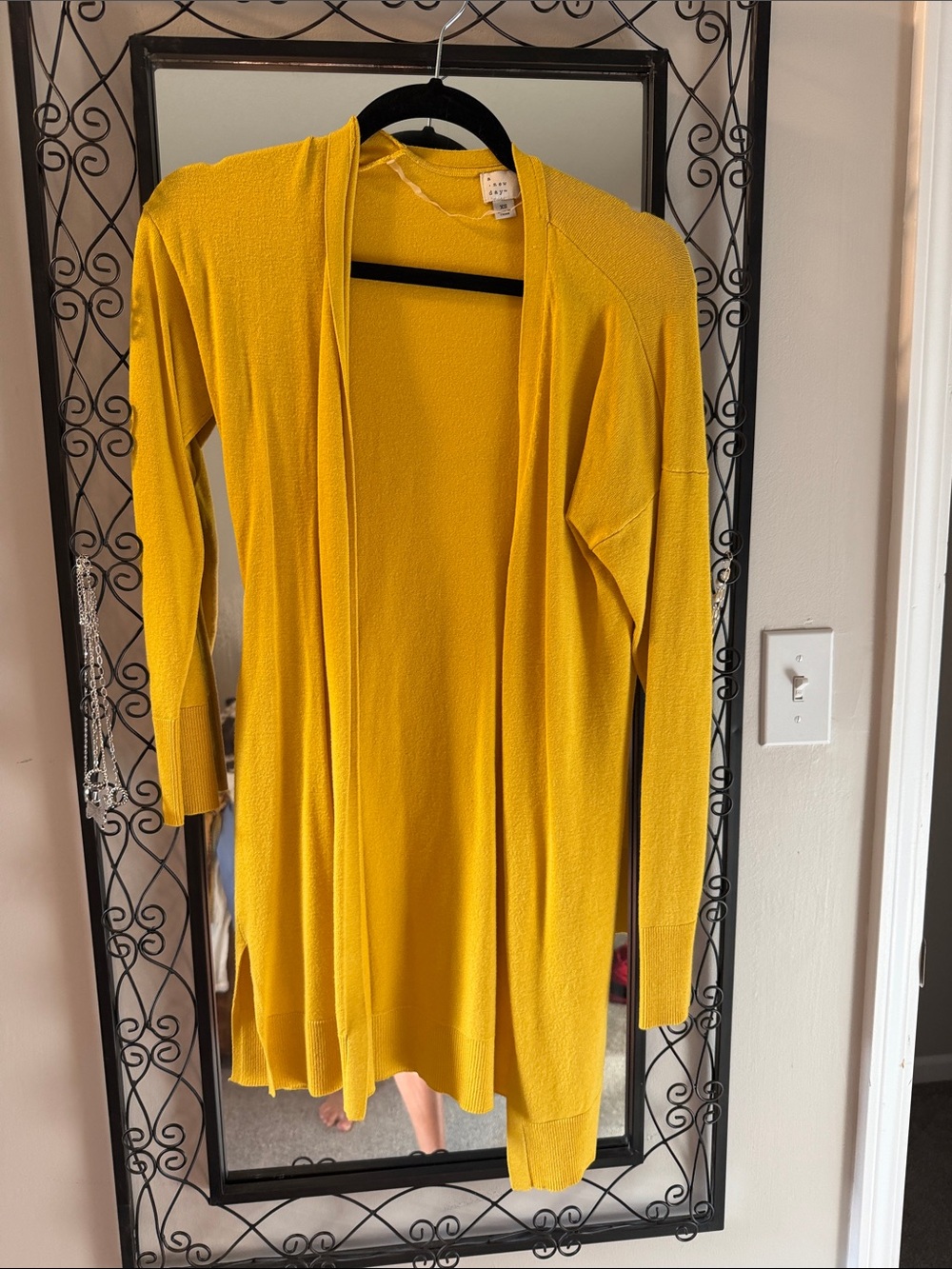 a new day Mustard Yellow Open-Front Long Cardigan